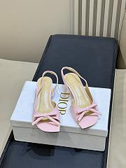 Dior Bow Heeled Slingback Sandal Soupir Pink Lambskin - 6