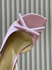Dior Bow Heeled Slingback Sandal Soupir Pink Lambskin - 4