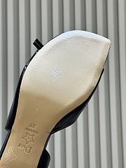 Dior Bow Heeled Slingback Sandal Black Lambskin - 5