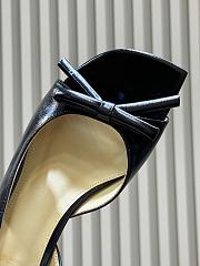 Dior Bow Heeled Slingback Sandal Black Lambskin - 2