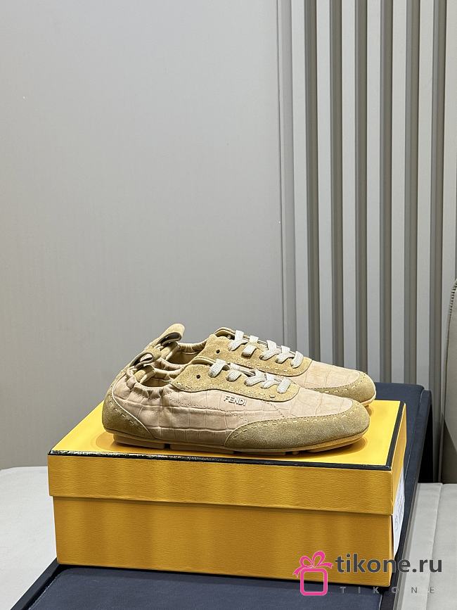 Fendi Fit Trainers Leather Beige - 1