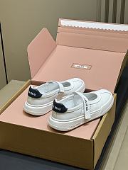 Miumiu Calf Leather Mary Jane Ballerinas White/Blue 5F371E - 2