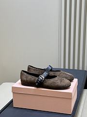 Miumiu Suede Ballerinas Dark Brown 5F625E - 1