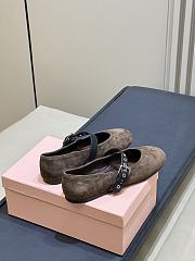 Miumiu Suede Ballerinas Dark Brown 5F625E - 6