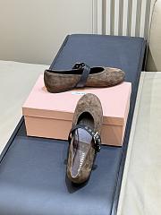 Miumiu Suede Ballerinas Dark Brown 5F625E - 4