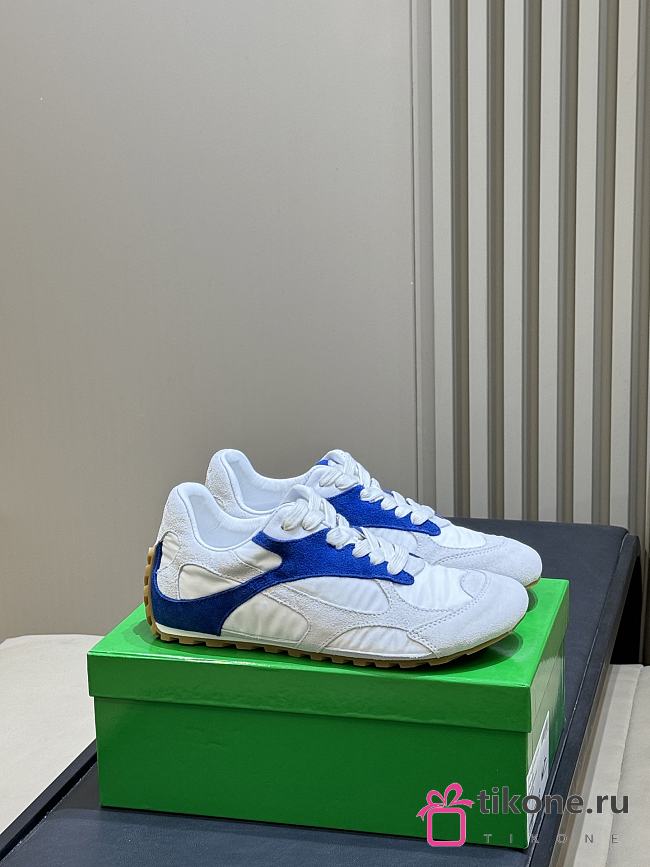Bottega Veneta Orbit Flash Sneaker in Optic White/Cookie Blue - 1