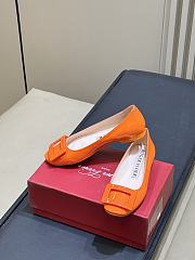 Roger Vivier U Look Ballerinas In Patent Leather Orange - 4