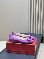 Roger Vivier U Look Ballerinas In Patent Leather Purple - 1