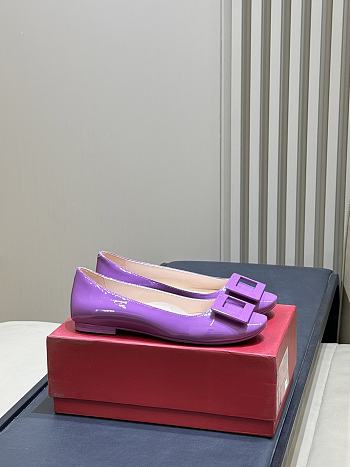 Roger Vivier U Look Ballerinas In Patent Leather Purple