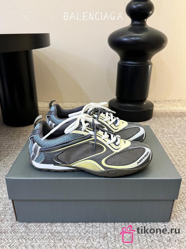 Balenciaga Radar Gradient Lines Sneaker In Brown, Blue, Yellow And Grey - 1