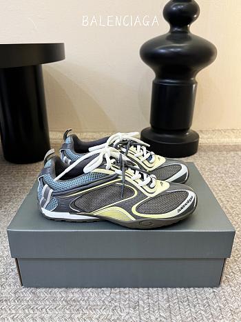 Balenciaga Radar Gradient Lines Sneaker In Brown, Blue, Yellow And Grey