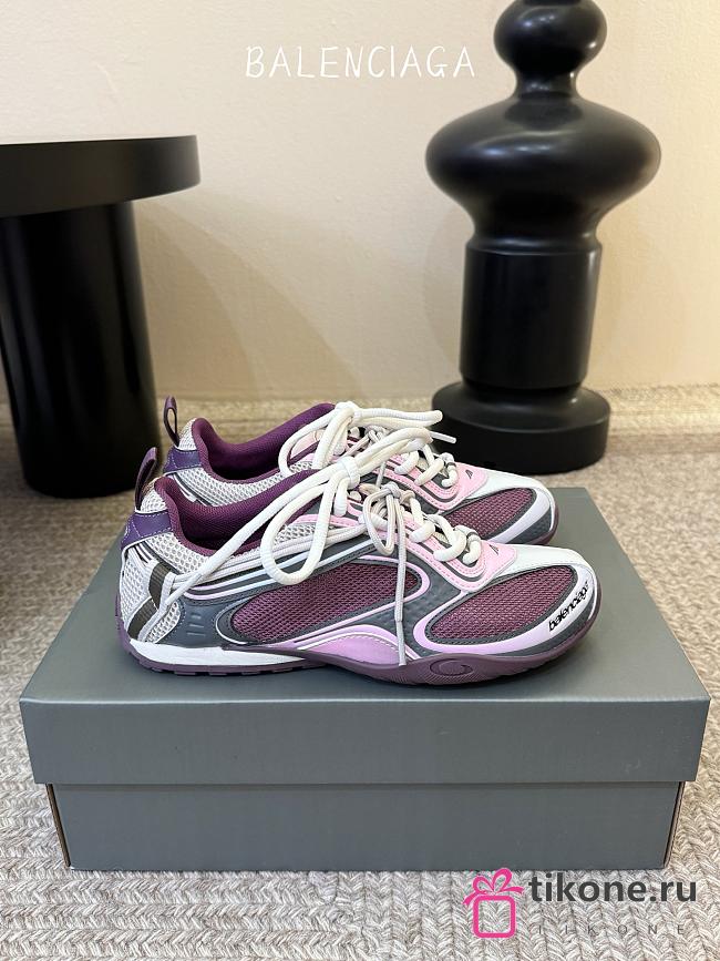 Balenciaga Radar Gradient Lines Sneaker In Purple, Grey, Pink And White - 1