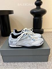 Balenciaga Radar Gradient Lines Sneaker In White, Grey, Silver, Black And Blue  - 1