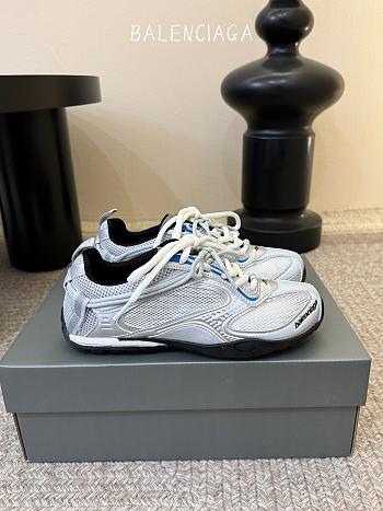 Balenciaga Radar Gradient Lines Sneaker In White, Grey, Silver, Black And Blue 