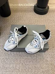 Balenciaga Radar Gradient Lines Sneaker In White, Grey, Silver, Black And Blue  - 4