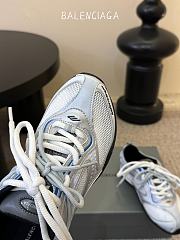Balenciaga Radar Gradient Lines Sneaker In White, Grey, Silver, Black And Blue  - 3
