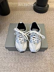 Balenciaga Radar Gradient Lines Sneaker In White, Grey, Silver, Black And Blue  - 2