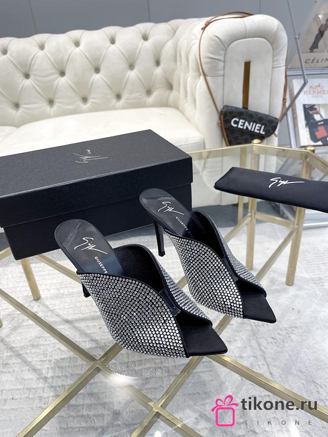 Giuseppe Zanotti Intriigo Sparkle Black Synthetic Fabric With Satin Effect 105mm - 1