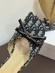 Dior Bow Slide Deep Blue Dior Oblique Embroidered Cotton - 6