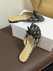 Dior Bow Slide Deep Blue Dior Oblique Embroidered Cotton - 5