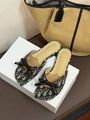Dior Bow Slide Deep Blue Dior Oblique Embroidered Cotton - 3