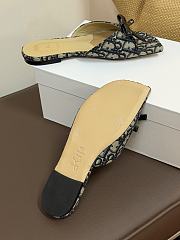 Dior Bow Slide Deep Blue Dior Oblique Embroidered Cotton - 2