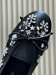 Miumiu Elan Embroidered Satin Ballerinas Black - 4