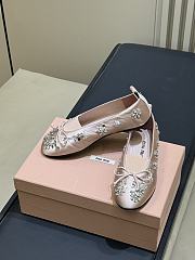 Miumiu Elan Embroidered Satin Ballerinas Pink - 2