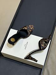 YSL Jill Mules In Leopard Grosgrain In Brown 85mm - 5