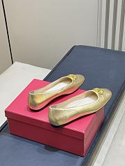 Valentino VLogo Signature Ballerina In Laminated Nappa Leather Gold - 2