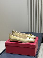 Valentino VLogo Signature Ballerina In Laminated Nappa Leather Gold - 3