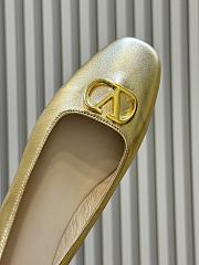 Valentino VLogo Signature Ballerina In Laminated Nappa Leather Gold - 5