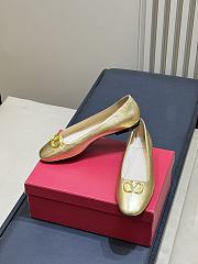Valentino VLogo Signature Ballerina In Laminated Nappa Leather Gold - 6