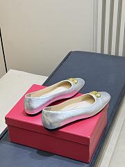 Valentino VLogo Signature Ballerina In Laminated Nappa Leather Silver - 5