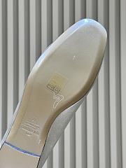 Valentino VLogo Signature Ballerina In Laminated Nappa Leather Silver - 4