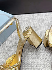 Prada Mordore Nappa Leather Sandals Platinum Gold 1X424O 65mm - 3