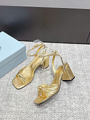 Prada Mordore Nappa Leather Sandals Platinum Gold 1X424O 65mm - 4