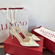 Valentino VLogo Signature Patent Leather Slingback Pump 80mm Light Ivory  - 6