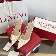Valentino VLogo Signature Patent Leather Slingback Pump 80mm Light Ivory  - 2
