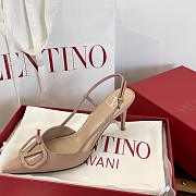 Valentino VLogo Signature Patent Leather Slingback Pump 80mm Rose Cannelle - 4