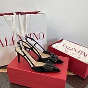 Valentino VLogo Signature Patent Leather Slingback Pump 80mm Black - 1