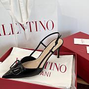Valentino VLogo Signature Patent Leather Slingback Pump 80mm Black - 5