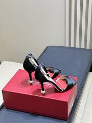 Roger Vivier Jewel Heel Sandals In Satin Black 10cm - 5