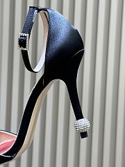 Roger Vivier Jewel Heel Sandals In Satin Black 10cm - 3