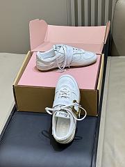 Miumiu Gymnasium Leather Sneakers With Strap And Buckle White 5E549E - 5