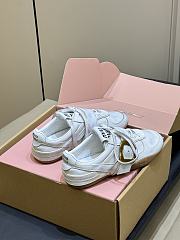 Miumiu Gymnasium Leather Sneakers With Strap And Buckle White 5E549E - 2