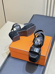 Hermes Lola 35 Sandal Black 7.5cm - 6