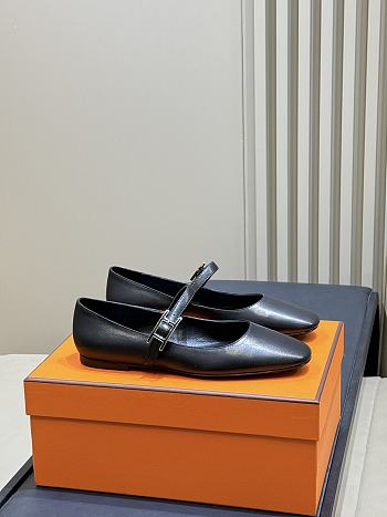Hermes Jane Ballet Flat Black