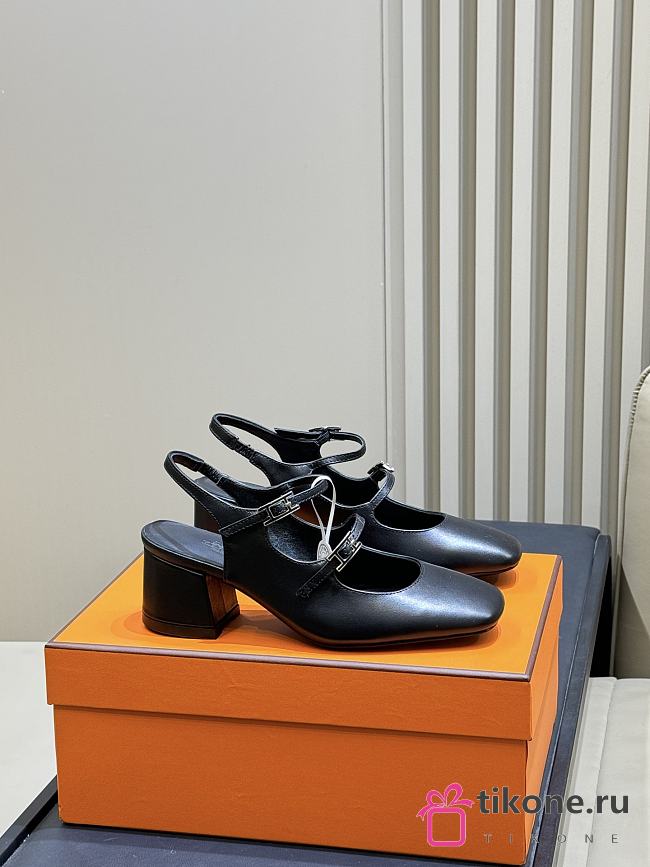 Hermes Jackie 50 Pump Black - 1