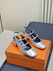 Hermes Jackie 50 Pump Silver - 6